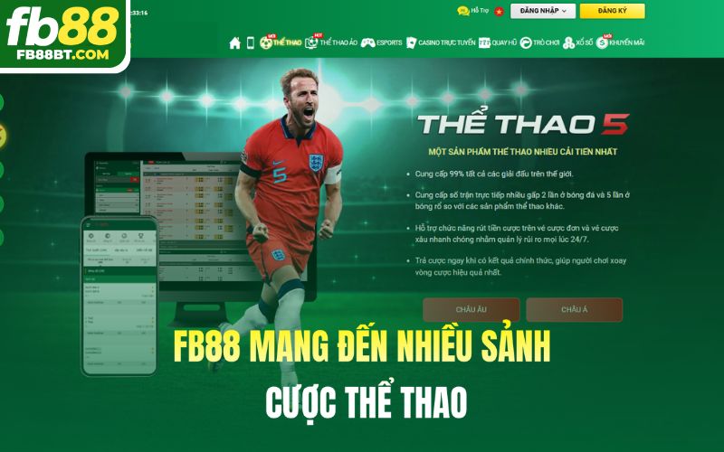 Fb88 mang đến nhiều sảnh cược thể thao