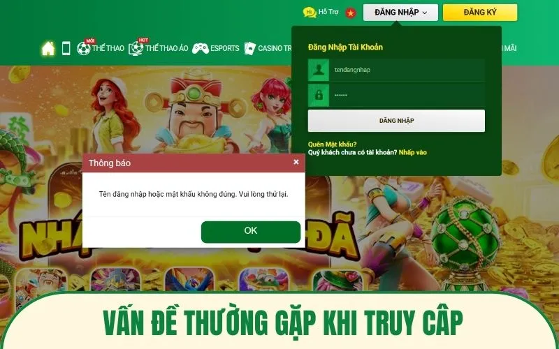 Vấn đề thường gặp khi truy cập