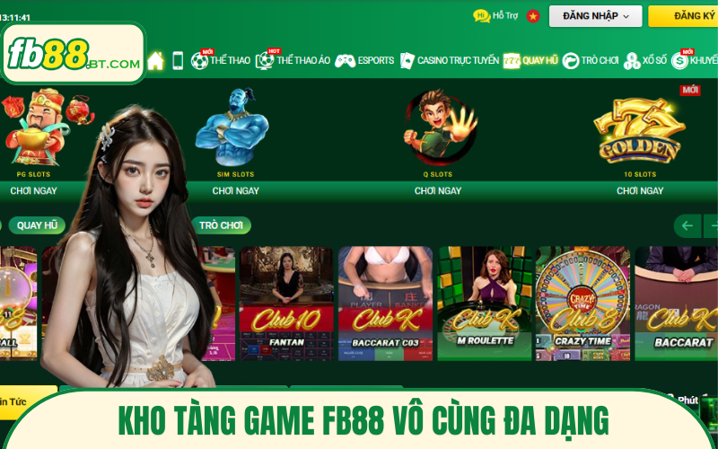 Kho tàng game Fb88 vô cùng đa dạng